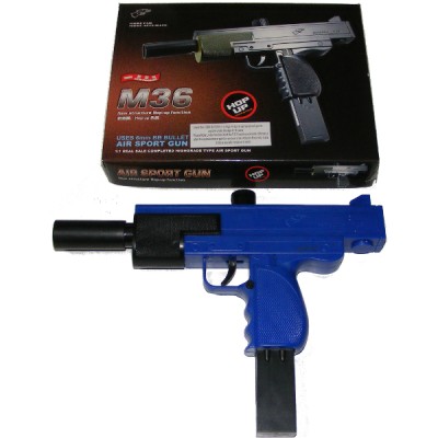 Double Eagle M36 Spring Powered Plastic BB Gun Pistol (Uzi Replica)